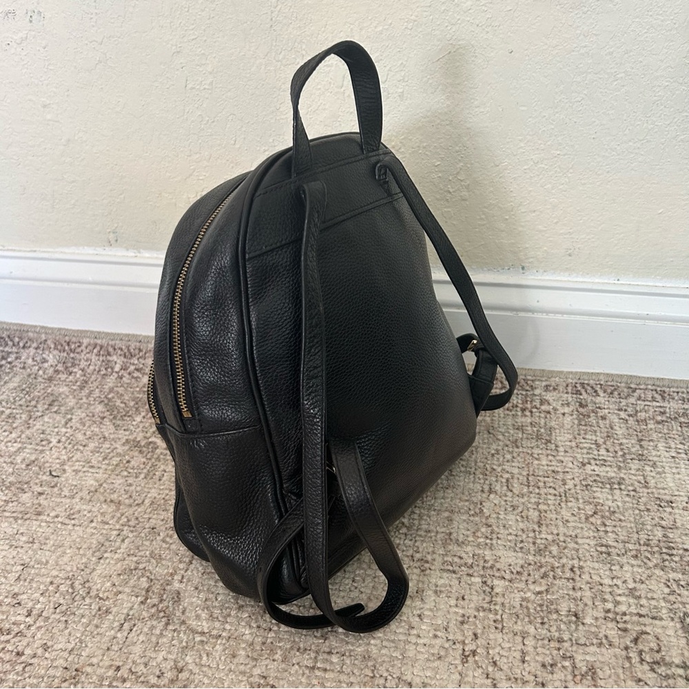 Michael Kors Black Leather Backpack with Gold Hardware - Picture 3 of 9